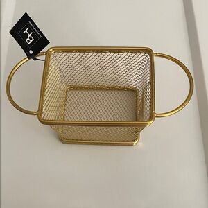 **FINAL PRICE** Gold Mesh Storage Basket